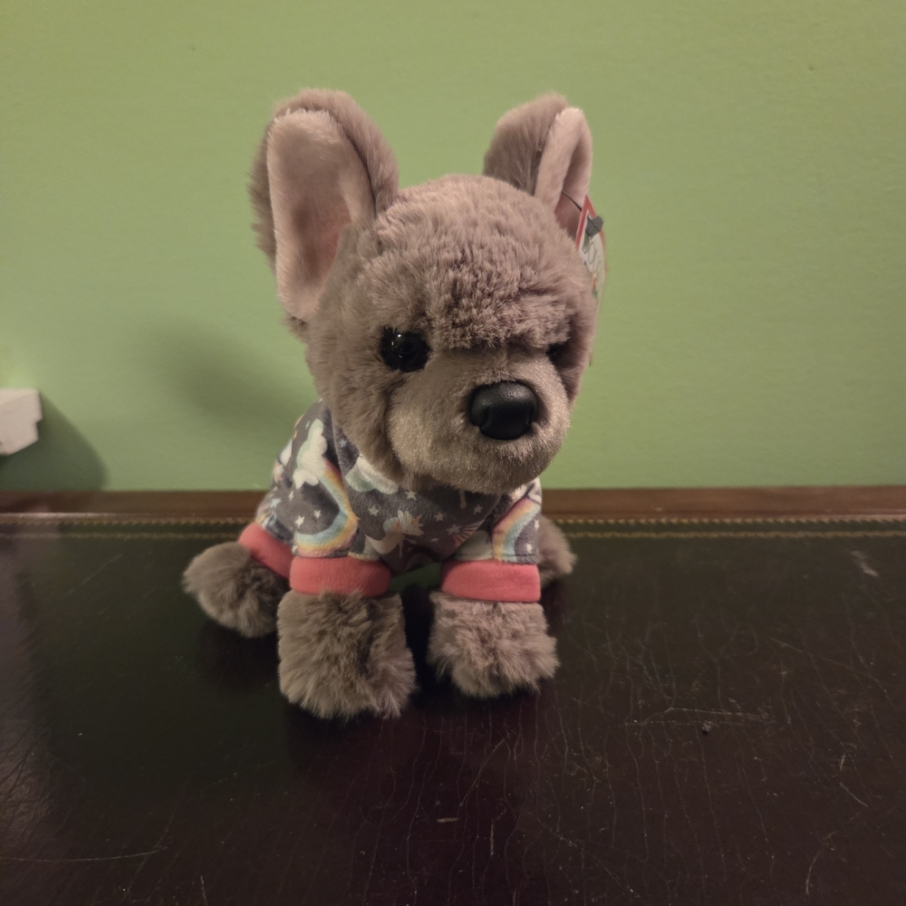 NWT Adorable Plush Dog Toy with Star Pajamas